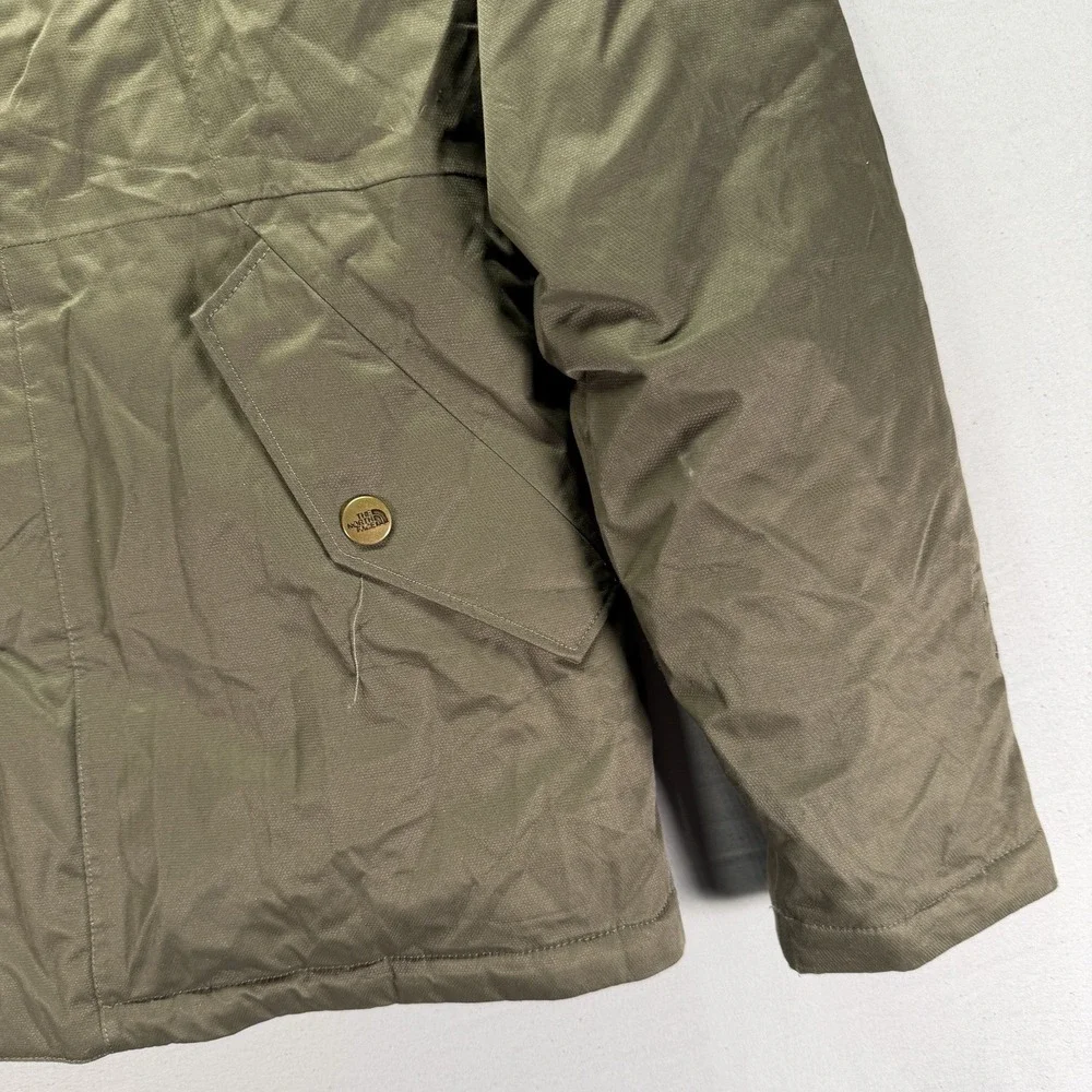 The North Face Parka Jacket Youth Girls Medium Hooded Fur Trim Goose Down Zip
